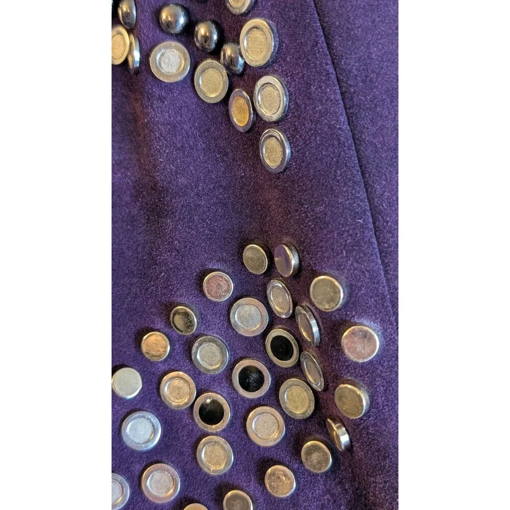 Vintage Jimmy Choo Purple Suede Studded Saba Hobo Shoulder Bag Handbag Y2K